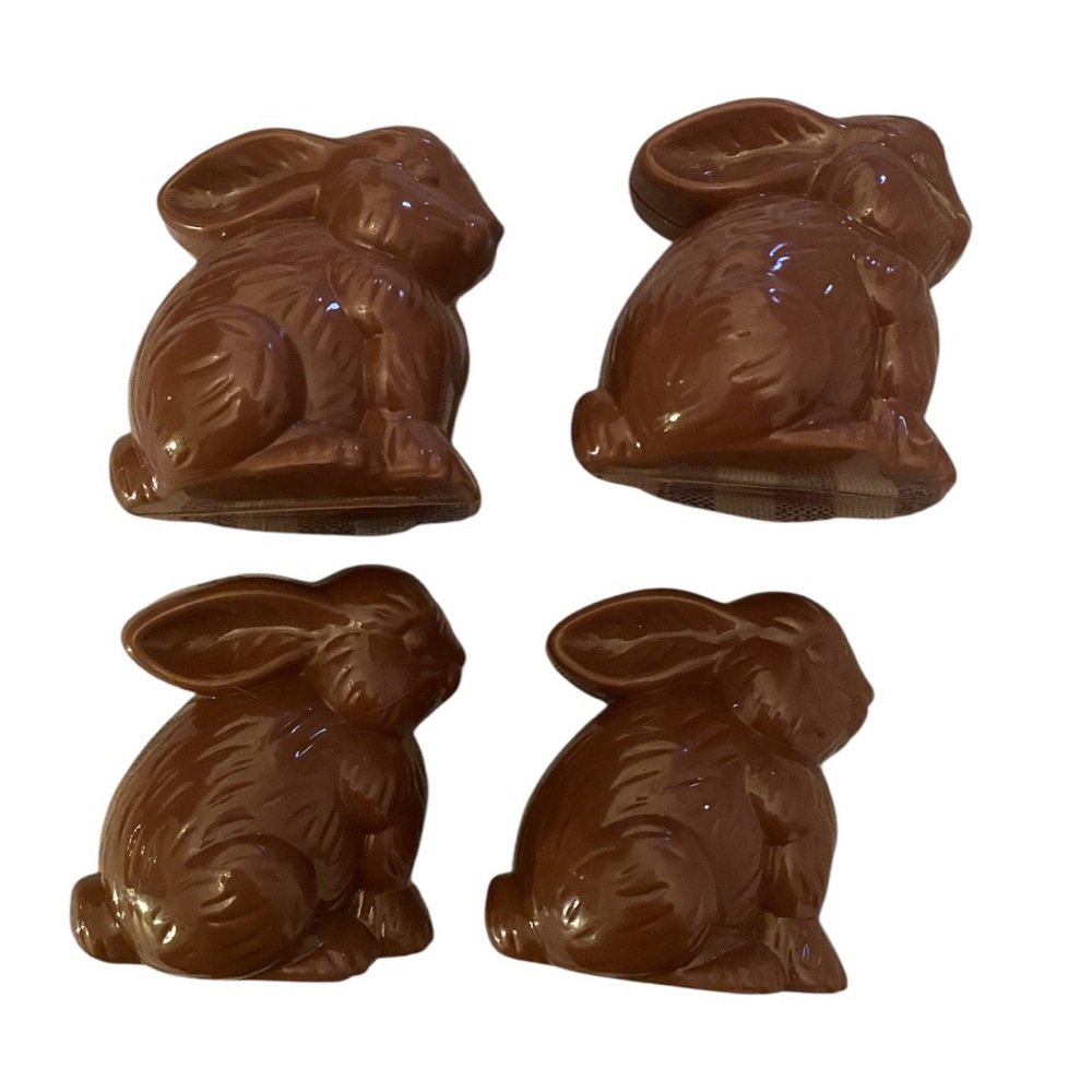 Faux Chocolate Easter Bunny Containers set of 4